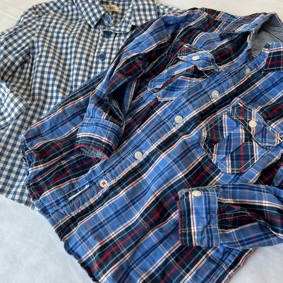 2 Size 5 T Boys Shirts Long Sleeve Toddlers Blue Cherokee Weatherproof Vintage - Picture 2 of 6